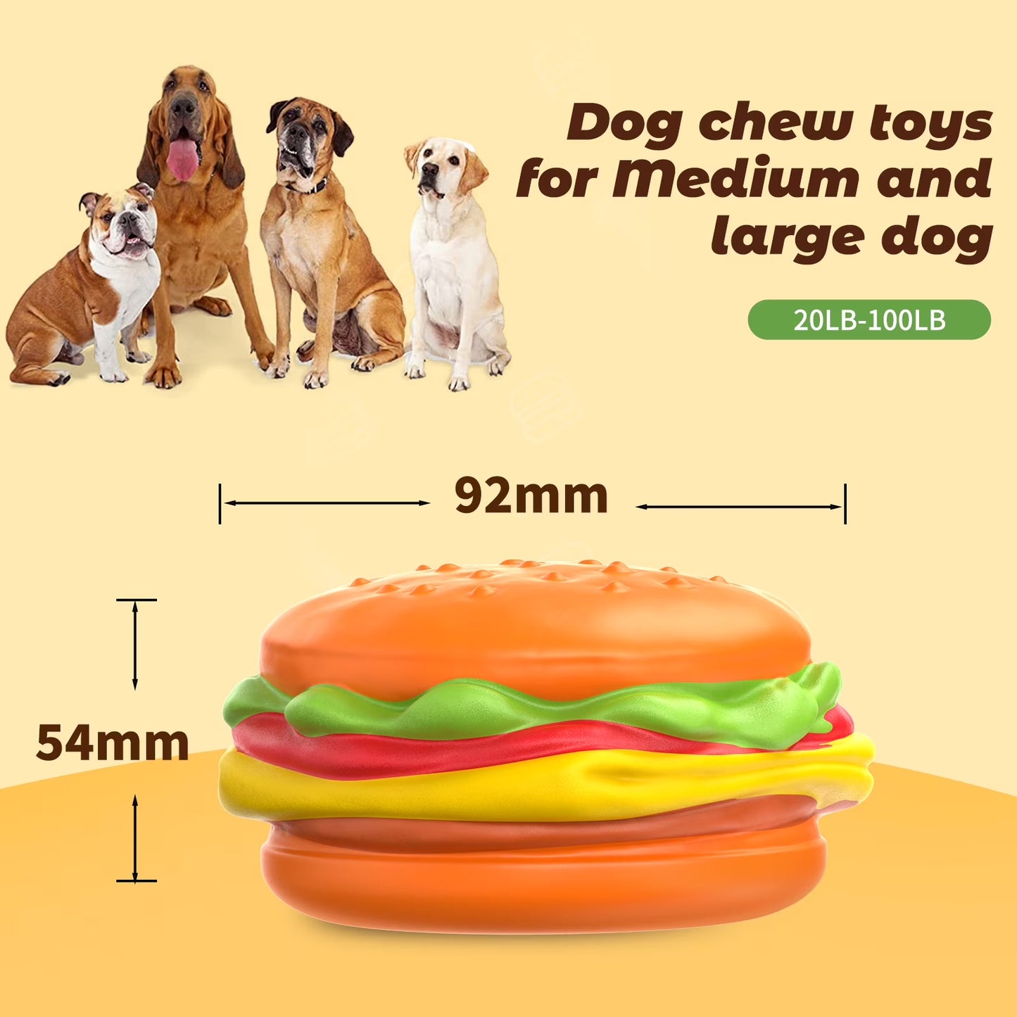 Squeaky Burger Dog Chew Toy