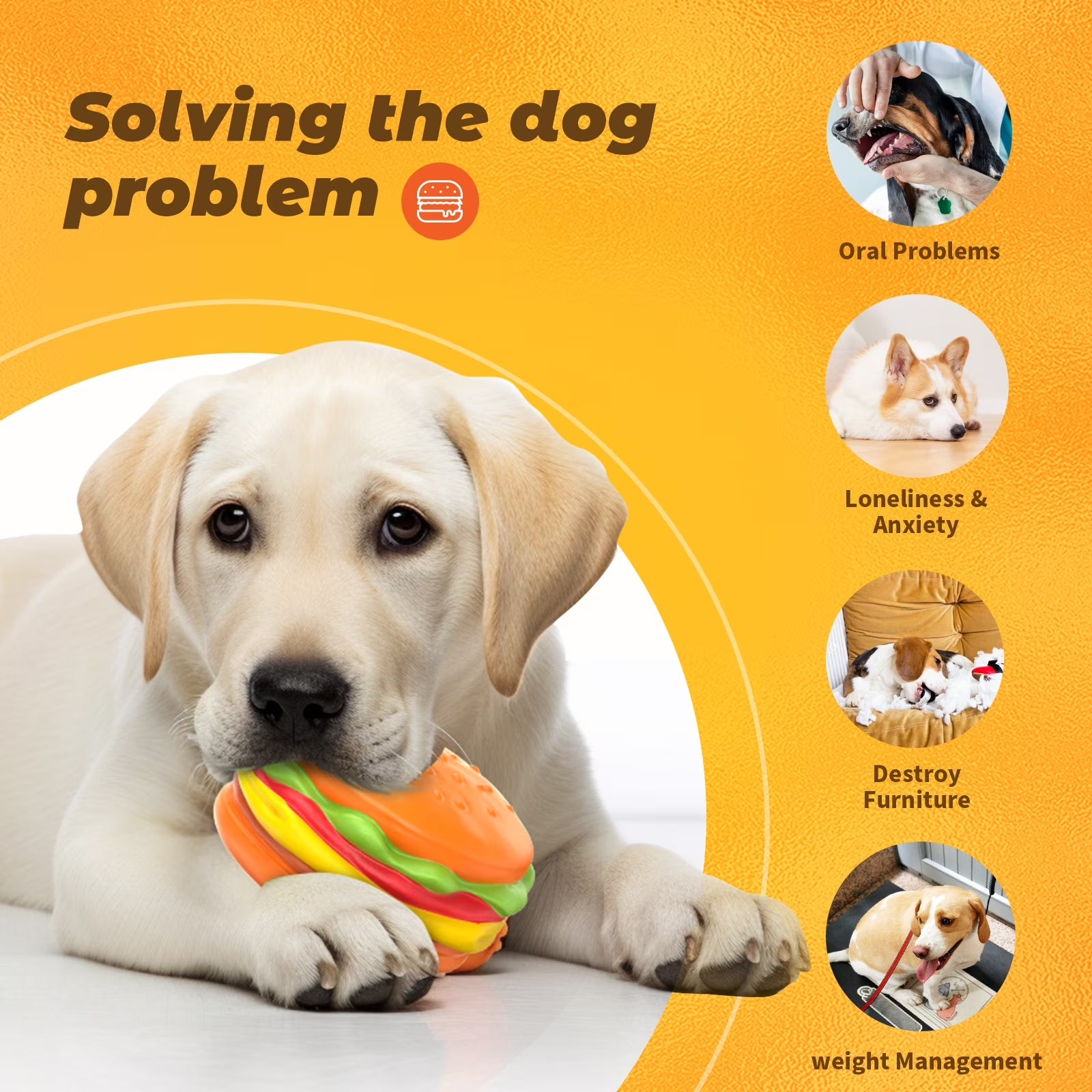 Squeaky Burger Dog Chew Toy
