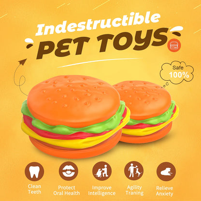 Squeaky Burger Dog Chew Toy