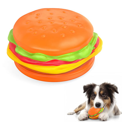 Squeaky Burger Dog Chew Toy