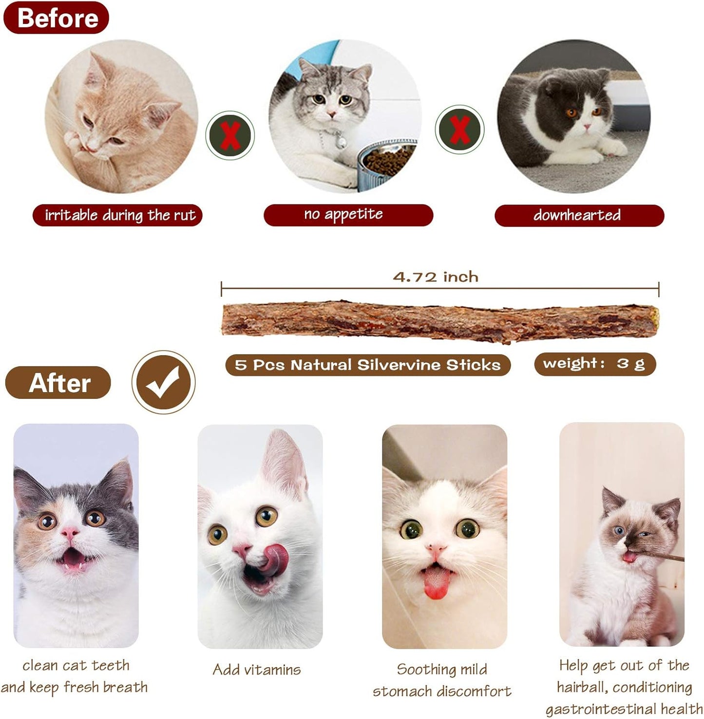 Natural Wood Cat Teaser Wand Set
