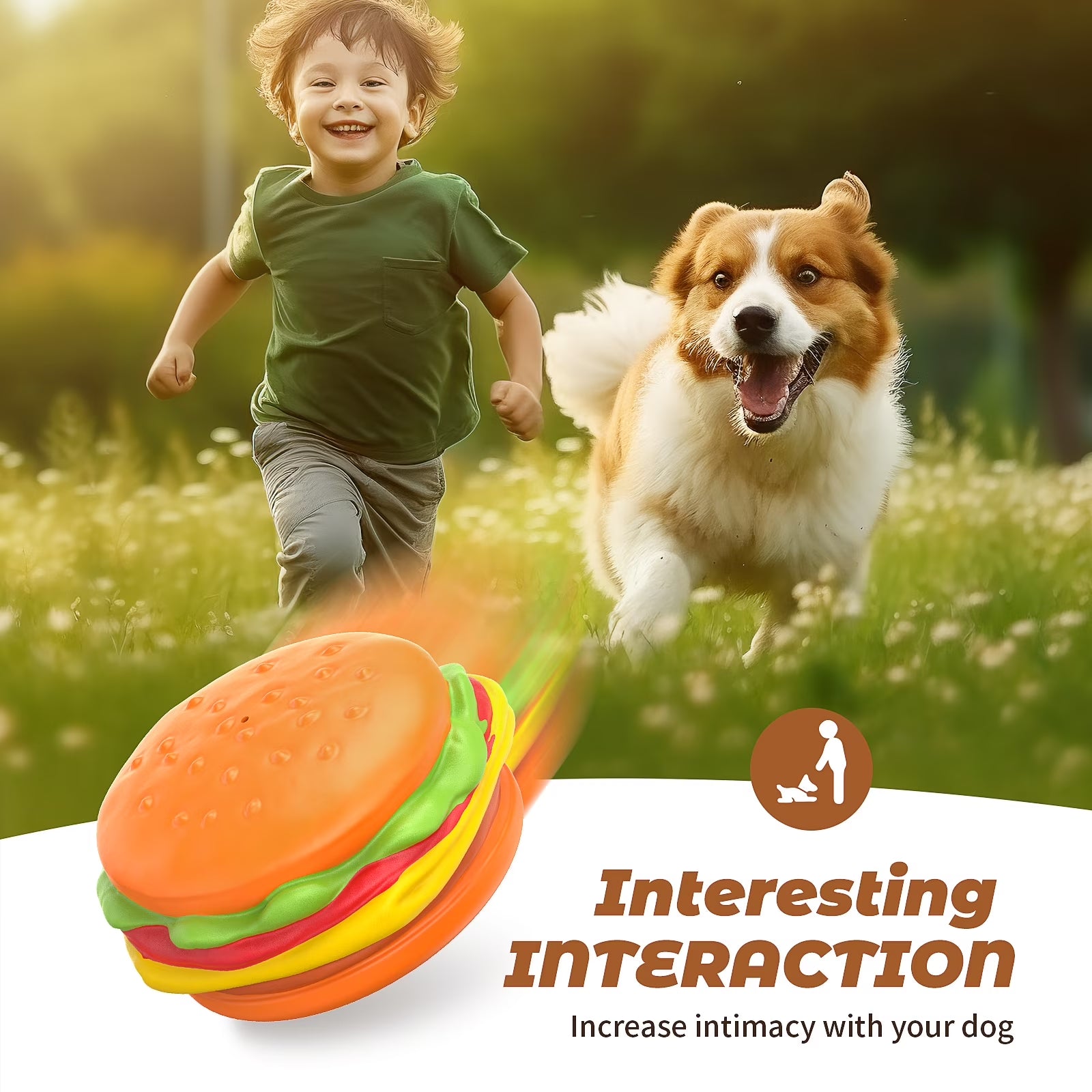 Squeaky Burger Dog Chew Toy
