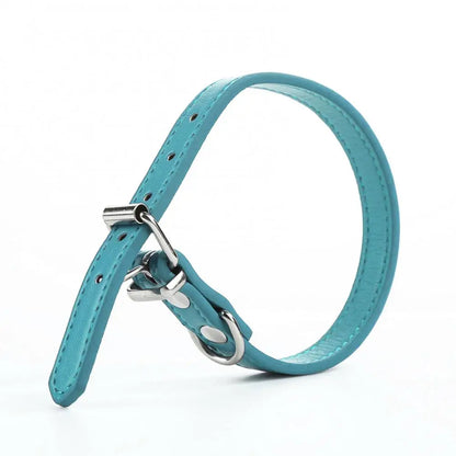 Adjustable Faux Leather Pet Collar for Small Dogs & Cats
