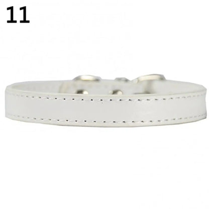Adjustable Faux Leather Pet Collar for Small Dogs & Cats
