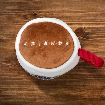 Coffee Cup Plush Dog Toy with Rope Handle