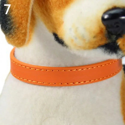 Adjustable Faux Leather Pet Collar for Small Dogs & Cats