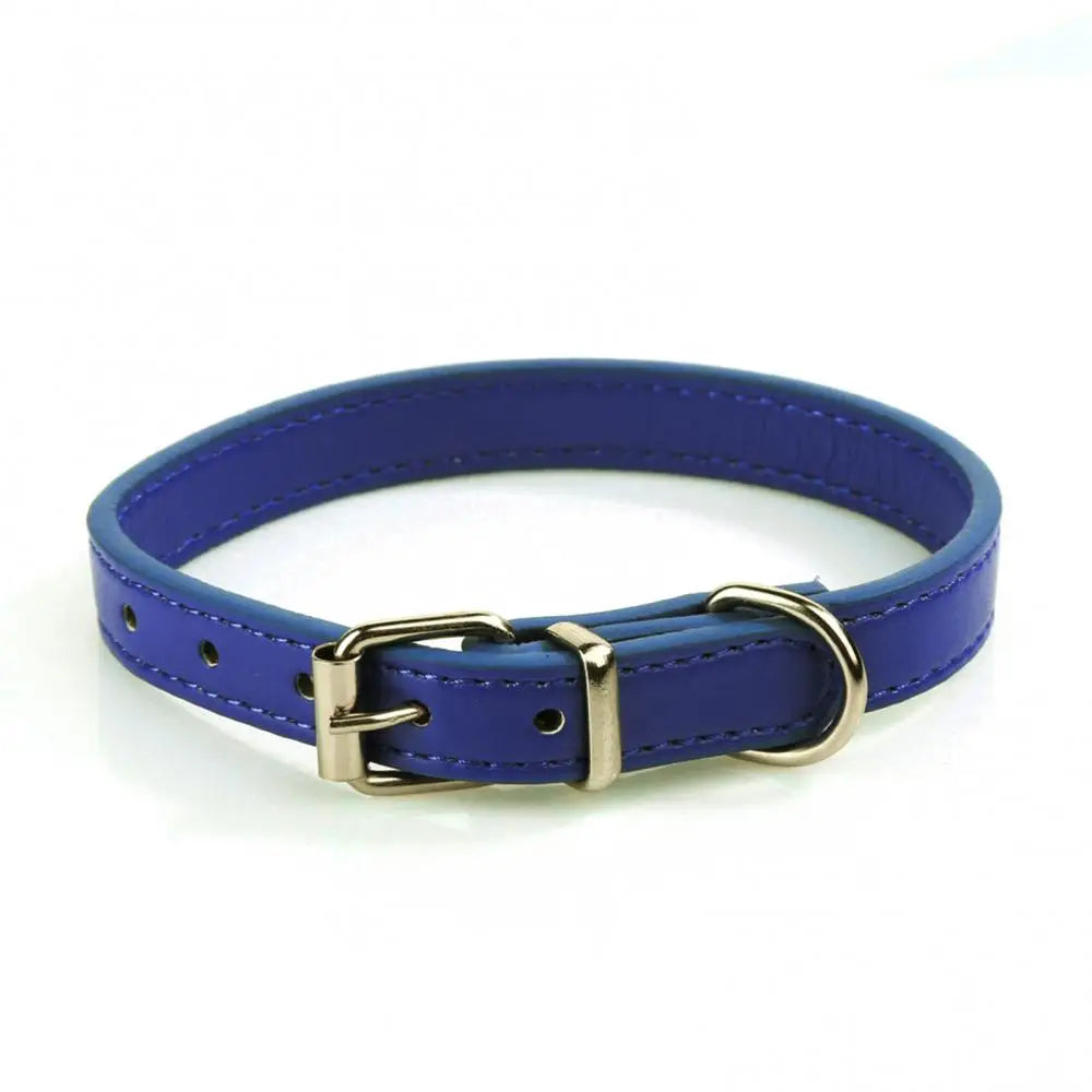 Adjustable Faux Leather Pet Collar for Small Dogs & Cats