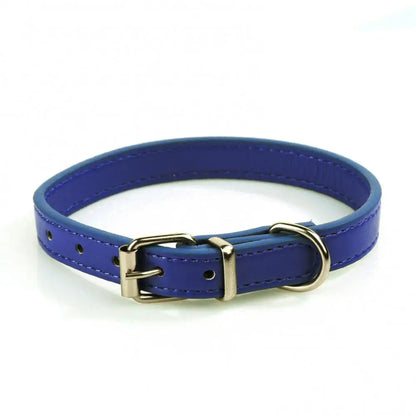 Adjustable Faux Leather Pet Collar for Small Dogs & Cats
