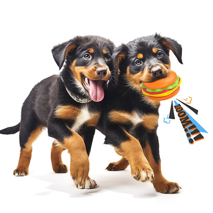 Squeaky Burger Dog Chew Toy