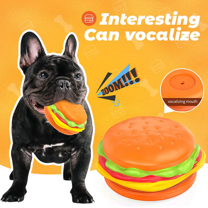 Squeaky Burger Dog Chew Toy
