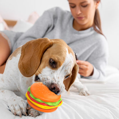 Squeaky Burger Dog Chew Toy