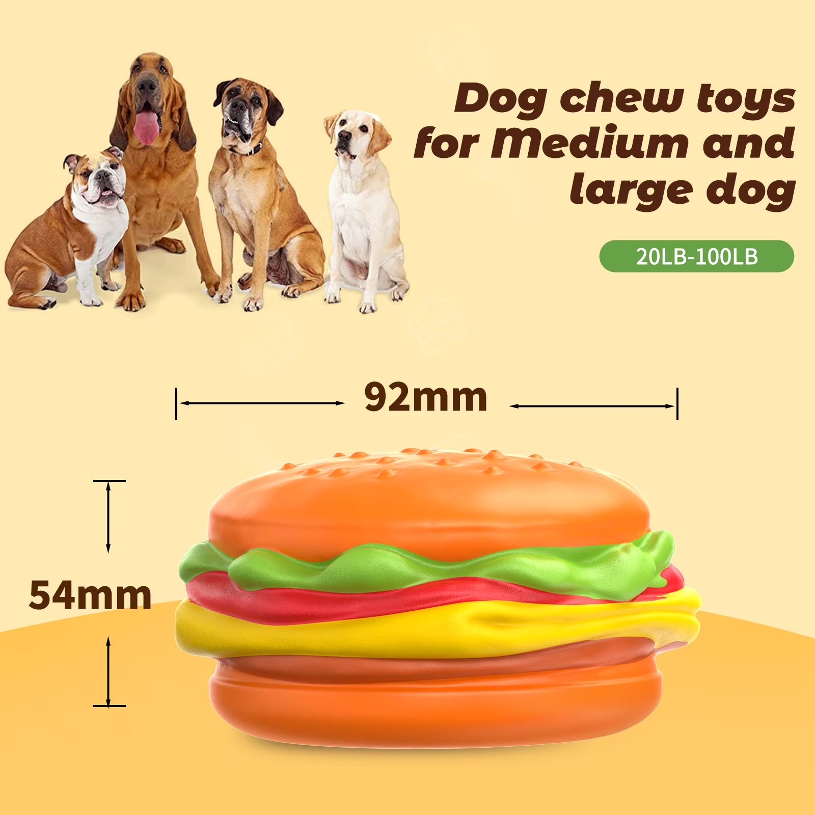 Squeaky Burger Dog Chew Toy
