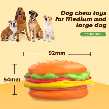 Squeaky Burger Dog Chew Toy