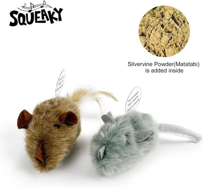 Silvervine Squeaky Mouse Cat Toys
